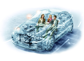 Glasauto Glasauto mit Passagiere